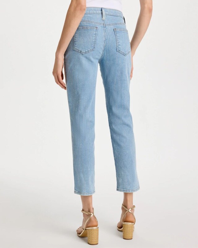 Girlfriend Ticking Stripe Crop Jeans - image 3